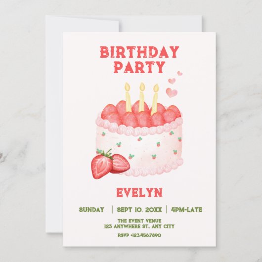 Birthday Cake Kaart (Voorkant)