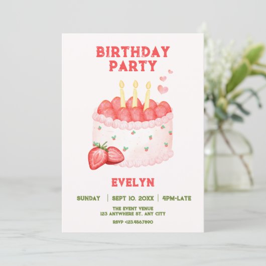 Birthday Cake  Kaart (Staand voorkant)