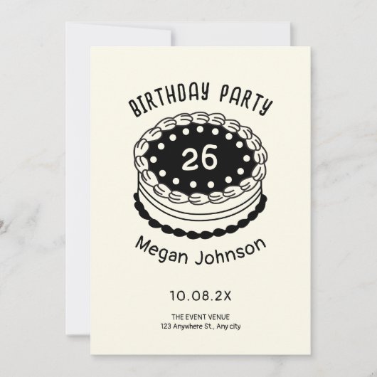 Birthday cake kaart (Voorkant)