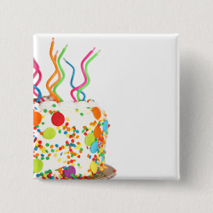 Birthday Cake Magnet Vierkante Button 5,1 Cm