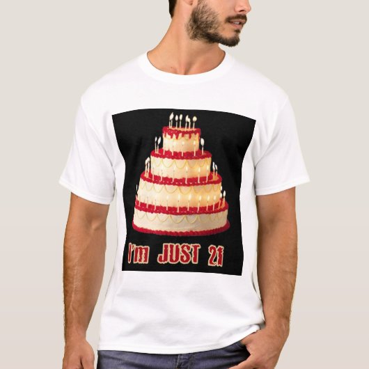 BIRTHDAY CAKE MET CANDLES T-SHIRT (Voorkant)