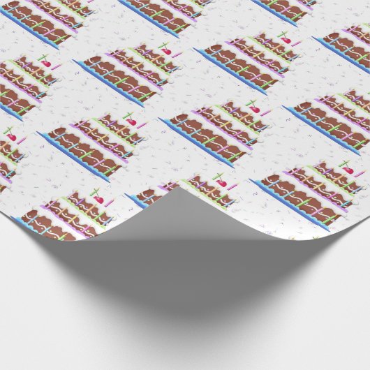 Birthday Cake met Confetti Cadeaupapier (Hoek)