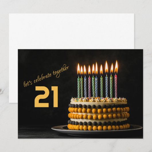 Birthday Cake met kaarsen Kaart (Voorkant / Achterkant)