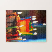 Birthday Cake met kaarsen Legpuzzel (Horizontaal)