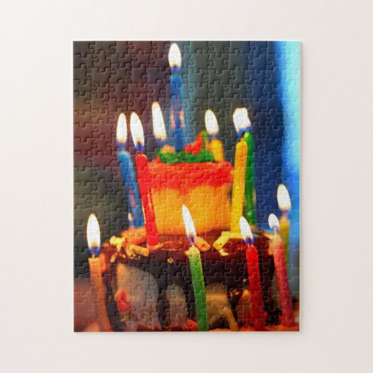 Birthday Cake met kaarsen Legpuzzel (Verticaal)