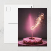 Birthday cake met sparkler briefkaart (Voorkant / Achterkant)