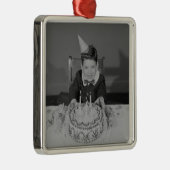 Birthday Cake Metalen Ornament (Rechts)