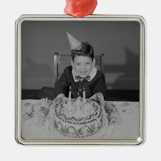 Birthday Cake Metalen Ornament (Voorkant)