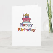 Birthday Cake Motif Card Folded Blank Inside Kaart (Voorkant)