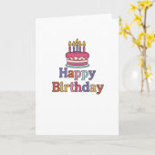 Birthday Cake Motif Card Folded Blank Inside Kaart (Gele Bloem)