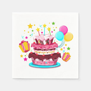 Birthday Cake Napkins Servet