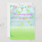 Birthday cake nodigt uit kaart (Achterkant)