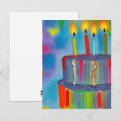 Birthday Cake Notitiekaartje (Voorkant / Achterkant)