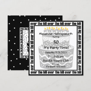 Birthday Cake Over the Hill Party Kaart