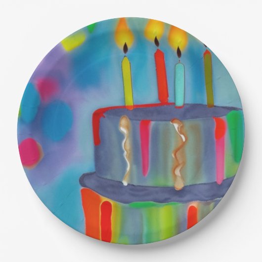 Birthday Cake Papieren Bordje (Voorkant)