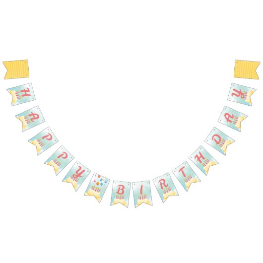 Birthday Cake - Party Bunting Flags Banner (Alle)