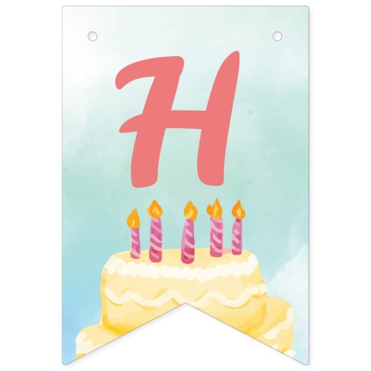Birthday Cake - Party Bunting Flags Banner (Tweede vlag)