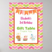 Birthday Cake Party Leon and Sheep Gift Table Poster (Voorkant)