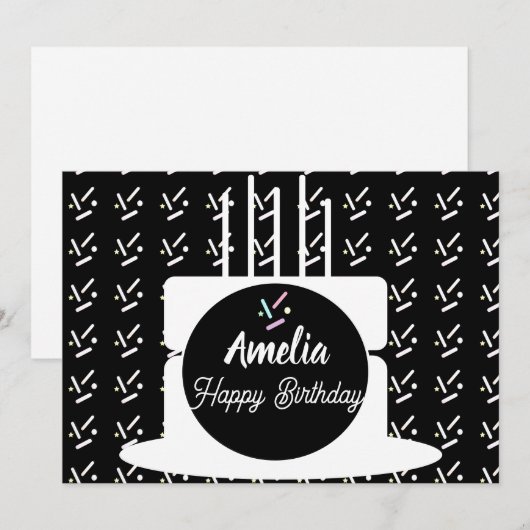 Birthday Cake Party Sprinkles Colour Feestdagenkaart (Voorkant / Achterkant)