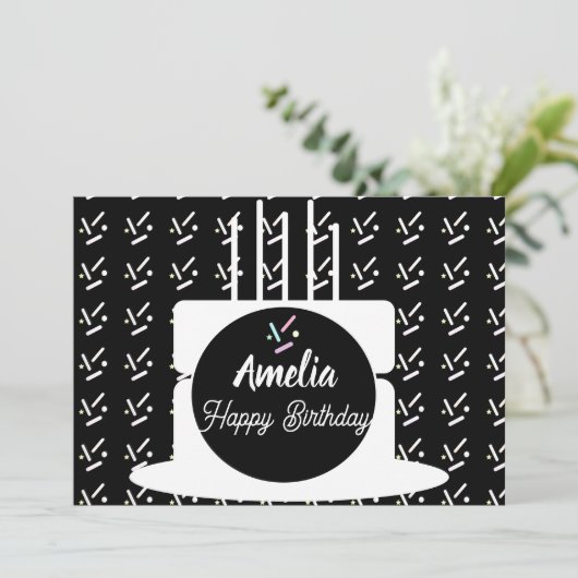 Birthday Cake Party Sprinkles Colour Feestdagenkaart (Staand voorkant)