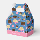 Birthday Cake Pattern Custom Name + Greeting Bedankdoosjes (Achterkant)