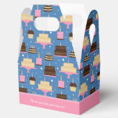 Birthday Cake Pattern Custom Name + Greeting Bedankdoosjes (Geopend)