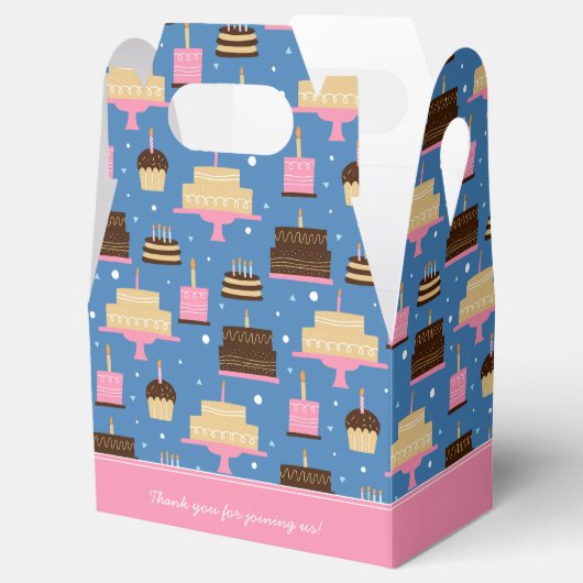 Birthday Cake Pattern Custom Name + Greeting Bedankdoosjes (Geopend)