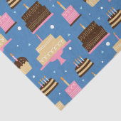 Birthday Cake Pattern Custom Name + Greeting Photo Tissuepapier (Detail)