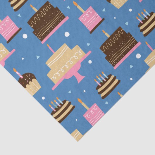 Birthday Cake Pattern Custom Name + Greeting Tissuepapier (Detail)
