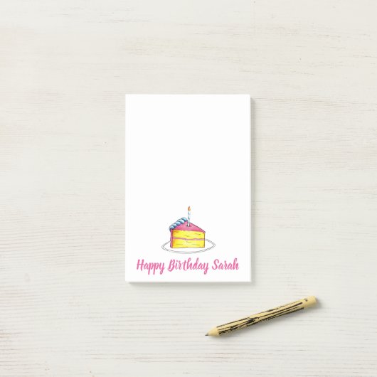 Birthday Cake Personalized Party Favor Post its Post-it® Notes (Op bureau)