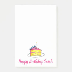 Birthday Cake Personalized Party Favor Post its Post-it® Notes