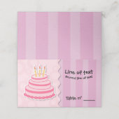 Birthday cake plaatskaartje (Buitenkant ongevouwen)