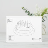Birthday Cake Plan Kaart (Staand voorkant)