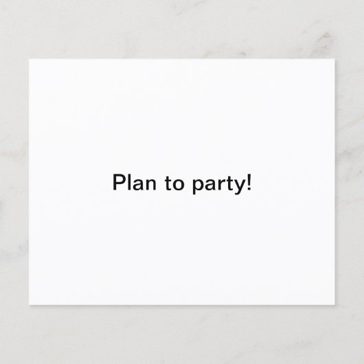 Birthday Cake Plan to Party Kaart (Achterkant)