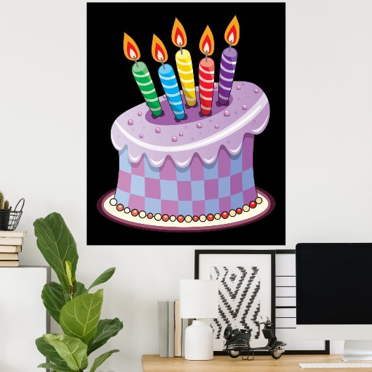 Birthday Cake Poster (Thuiskantoor)