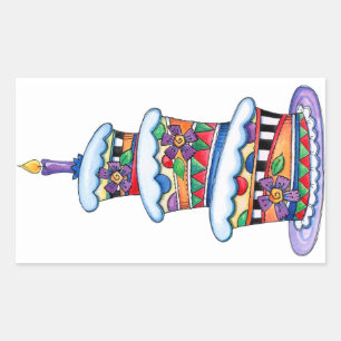 Birthday Cake Rechthoekige Sticker