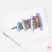 Birthday Cake Rechthoekige Sticker (Envelop)