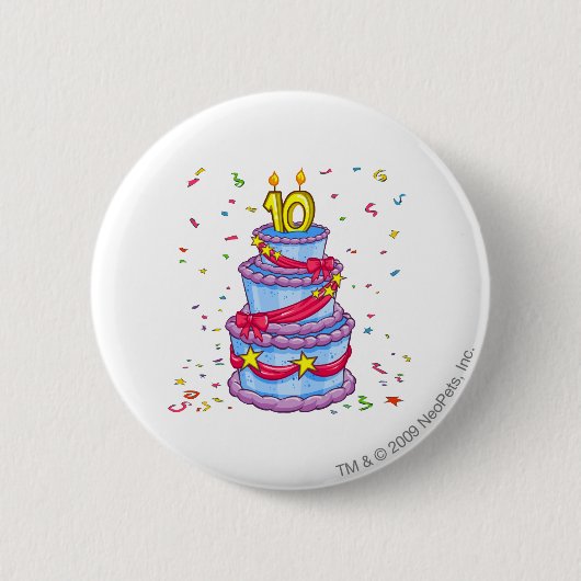 Birthday Cake Ronde Button 5,7 Cm (Voorkant)