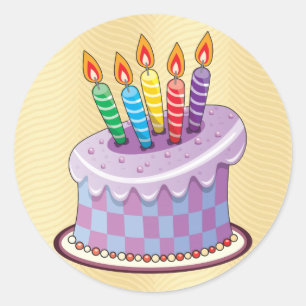 Birthday Cake Ronde Sticker
