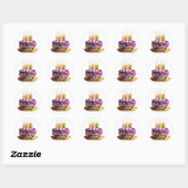 Birthday cake ronde sticker (Vel)