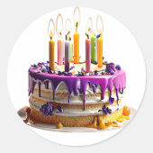 Birthday cake ronde sticker (Voorkant)