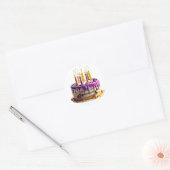 Birthday cake ronde sticker (Envelop)