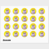 Birthday Cake Ronde Sticker (Vel)