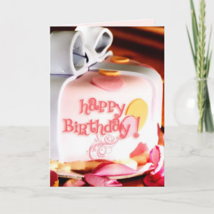 Birthday Cake & Roos Petals Kaart