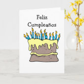 Birthday Cake Spain Birthday Kaart (Gele Bloem)