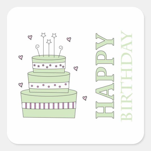 Birthday Cake Sticker (Voorkant)