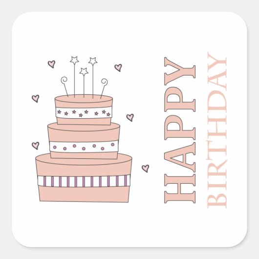Birthday Cake Sticker (Voorkant)