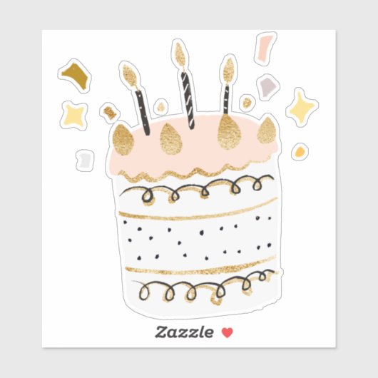 Birthday Cake Sticker (Vel)
