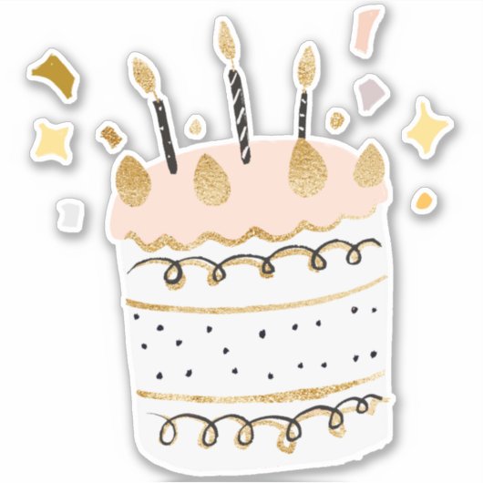 Birthday Cake Sticker (Voorkant)