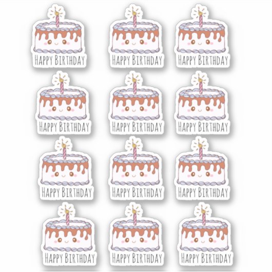 Birthday Cake Sticker (Voorkant)